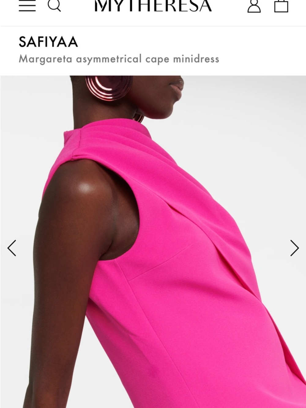 SAFIYAA Margareta Asymmetrical Cape Crepe Mini Dress - Picture 5 of 9
